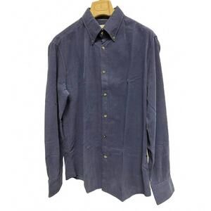 NEW BRUNELLO CUCINELLI men fine corduroy button-down shirt in navy